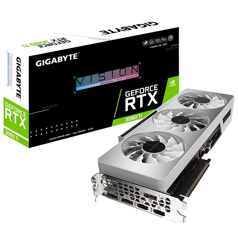 

Оригинальная Совершенно новая Видеокарта GIGABYTE GeForce RTX 3080 Ti VISION OC 12G GDDR6X 1710 бит МГц PCI-E для настольных игр