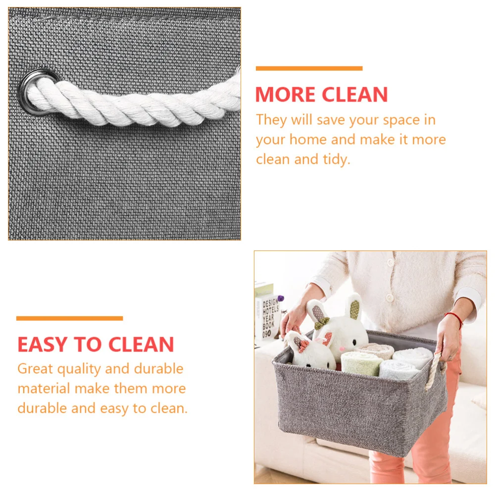 

1 Set 3pcs Storage Baskets Practical Home Sundries Storage Containers (Grey)