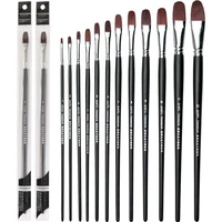 nylon hair black wooden handle paint brushes artistic professional watercolor paint brush for acrylic oil painting art supplies
