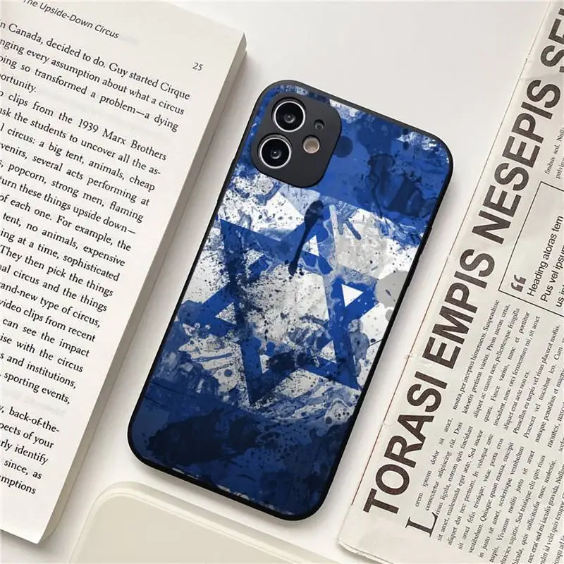 

blue Israel flag Phone Case for iPhone 11 12 pro XS MAX 8 7 6 6S Plus X 5S SE 2020 XR Soft silicone funda