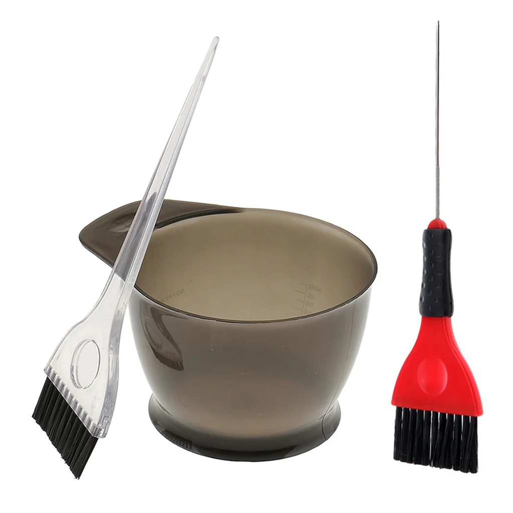 

3Pcs Hair Color Dye Mixing Bowl And Brushes Sets Hairdressing Home Tools