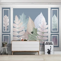 custom any size mural wallpaper modern plant leaves wall painting living room tv sofa home decor fresco papel de parede sala 3 d