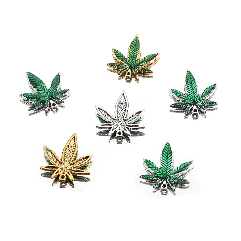 

10PCS 25*22mm Tibetan Silver/Golden Color Maple Leaf Charms Pendant For Jewelry Making Necklace Bracelet DIY Accessories