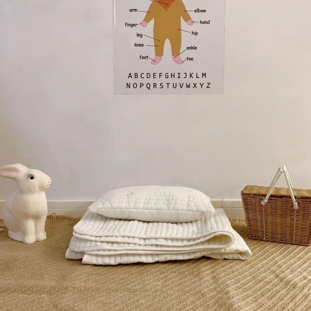 Корейское детское одеяло Комплект постельного белья хлопок вишневая вышивка