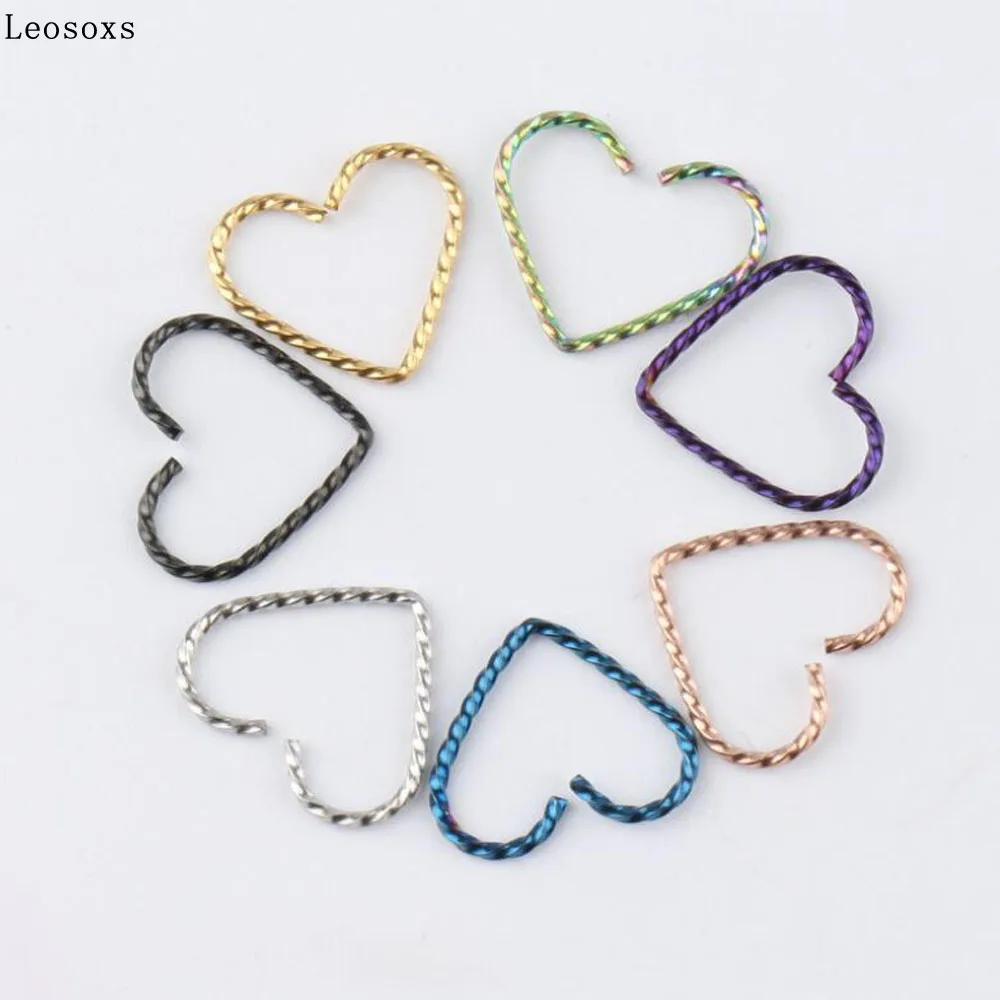 

Leosoxs Explosive twist peach heart nose ring Love nose ring simple earrings Stainless steel pierced nose ring multi-purpose