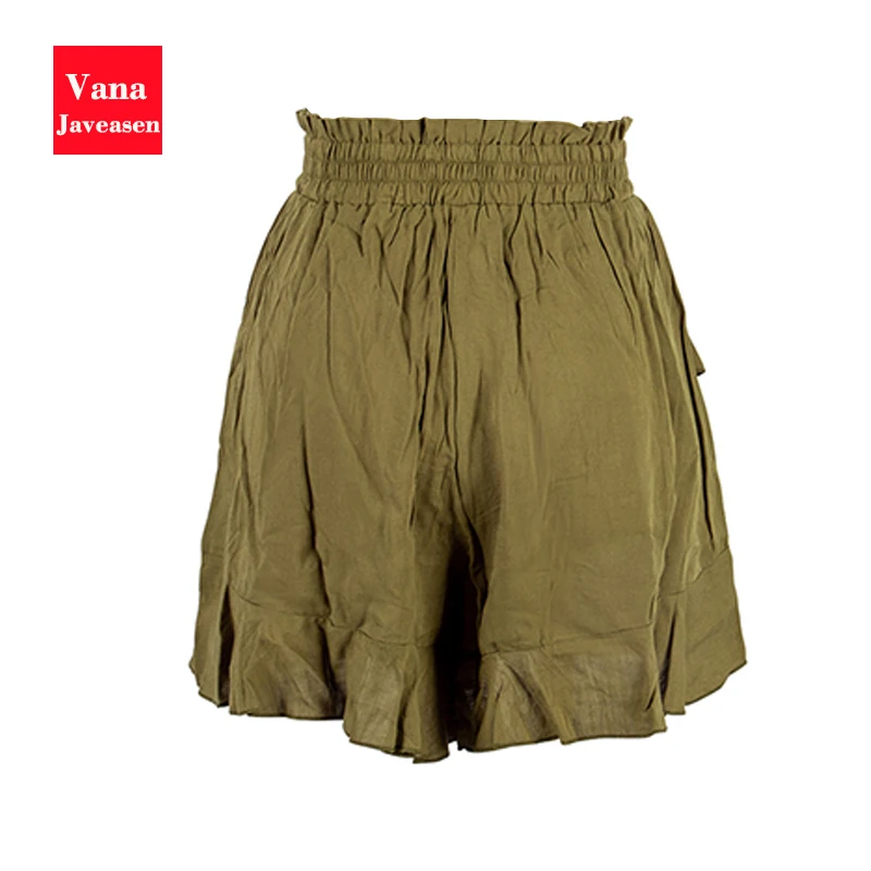 

High Waist Loose Shorts Women Ruffled Wild Shorts spodenki damskie Streetwear Female Short Summer pantalones cortos mujer