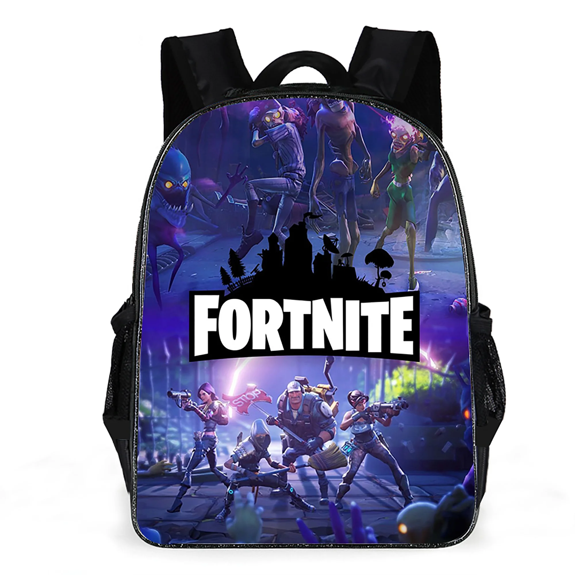 Рюкзаки для детей Fortnite 16 дюймов школьные ранцы с мультяшным принтом мальчиков и