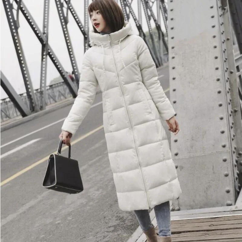 Новинка 2019 года зимнее длинное пальто выше колена однотонная женская одежда из