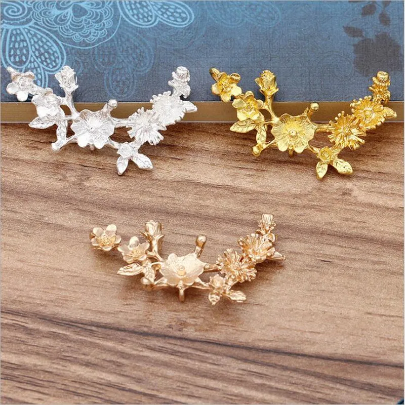 

SIXTY TOWFISH 10 Pieces DIY Jewelry Accessories 22*44mm Alloy Ancient Retro Style Materials Flower Charms