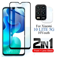 2in1 m2002j9g for xiaomi mi 10 lite glass protective mi10 youth 10lite light 5g mi10lite screen protector tempered camera lens