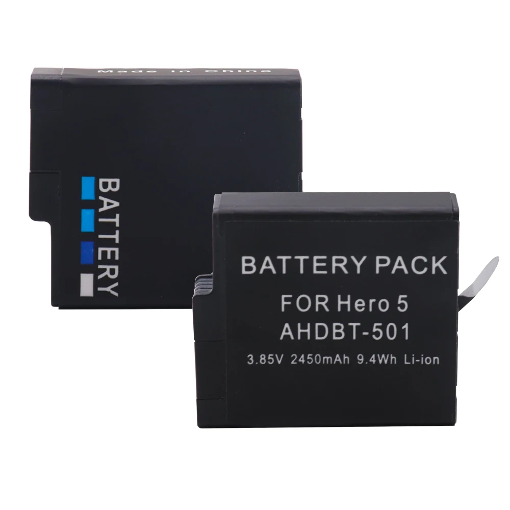 2450 мАч для GoPro Hero 5/6/7 аккумуляторная батарея Camera AHDBT-501 AHDBT 501 Gopro Hero5 6 4K камера |