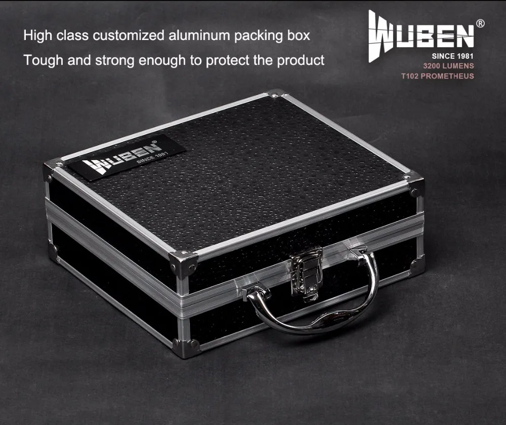 Суперъяркая Светодиодная лампа WUBEN T102 перезаряжаемая USB-вспышка Cree XHP70
