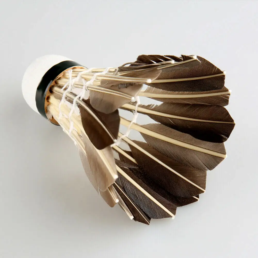 12 шт. тренировочные воланы из гусиных перьев птички прочные мячи для бадминтона