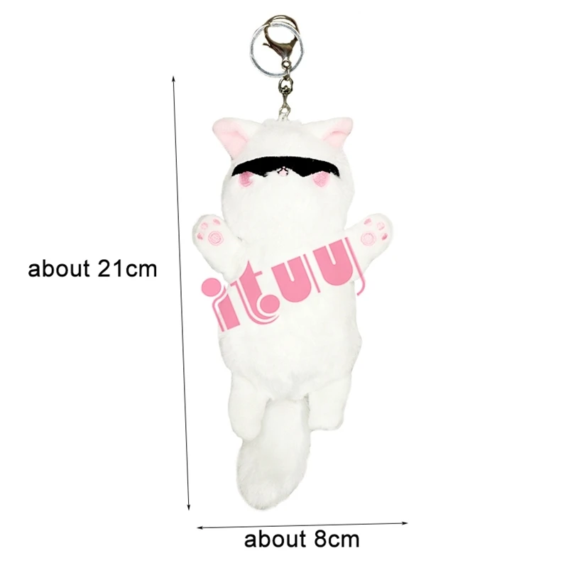 

Anime Jujutsu Kaisen Gojo Satoru Cat Plush Doll Keychain Pendant Canvas Bag Student Shoulder Bag Cute Casual Messenger Bag