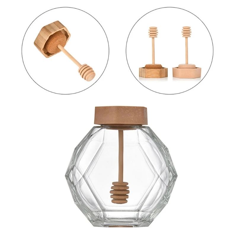 

Шестигранные стеклянные банки 380 мл, шестигранный термостойкий контейнер для меда с крышкой, прозрачные банки для меда, банки для хранения м...