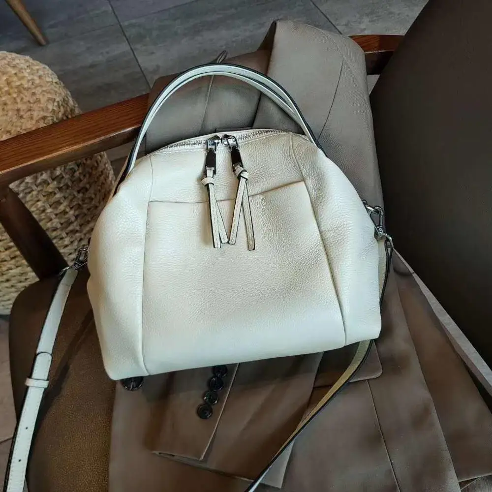 

Quality Korean Style Soft Head Layer Cow Leather Women's Handbag Brand Design Big Boston Bag Female Crossbody Shoulder Tote Bag