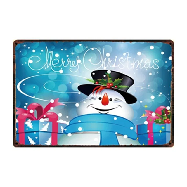 Счастливого Рождества/нового года шикарный металлический знак жестяной постер