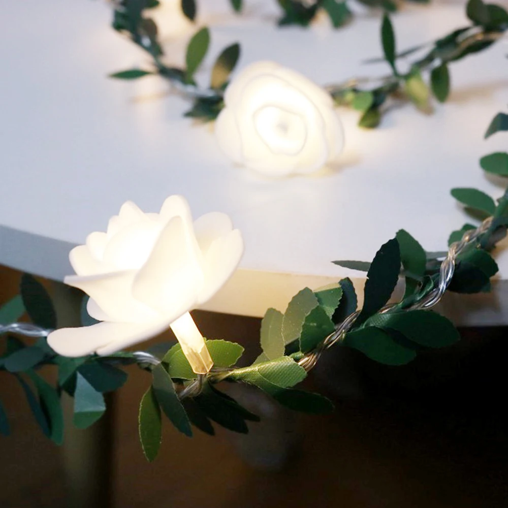 Светодиодный фонарик с розовым цветком 10/20/40 сказочные гирлянды на батарейках