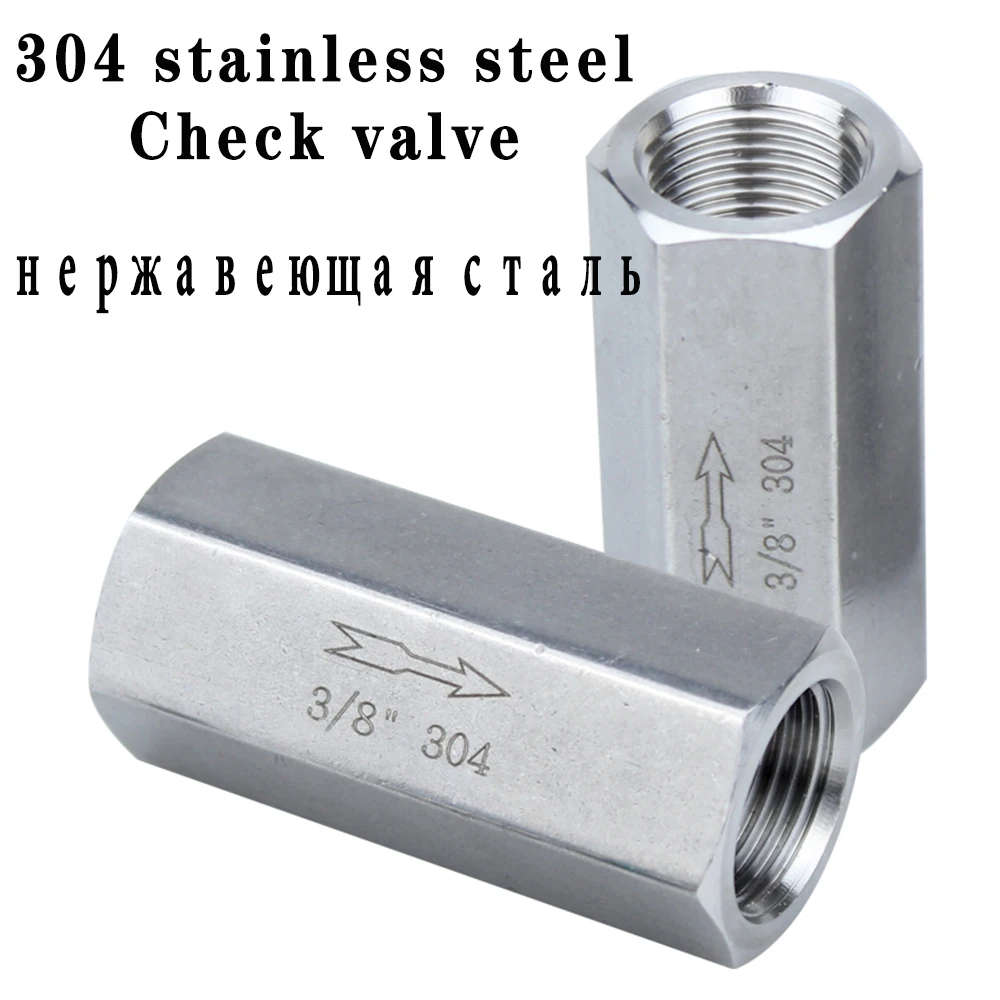 

304 stainless steel pneumatic connector check valve water pipe water pump seal G thread 1/8" 1/4" 3/8" 1/2" internal thread