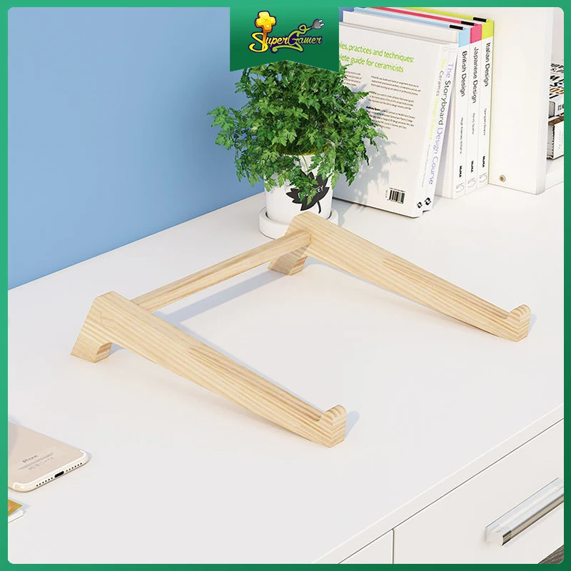 

Ready Stock Fast DeliverySupergamer Universal Wood Laptop Stand Holder Increased Height Storage Stand Notebook Vertical Base