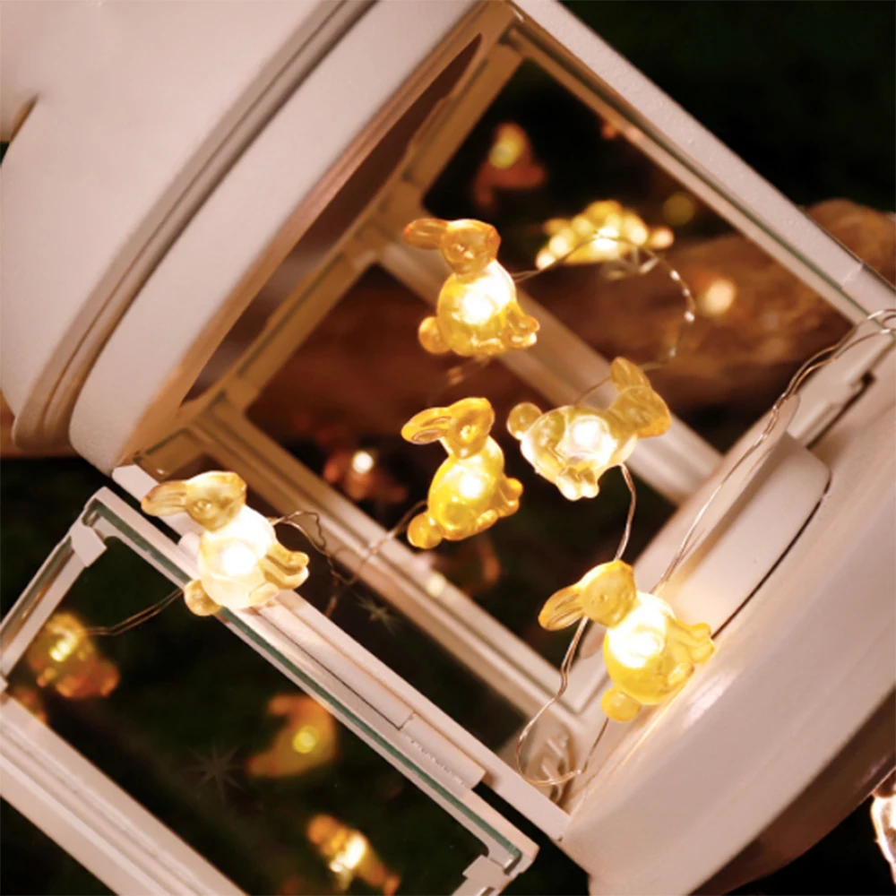 

Chandeliers Easter Rabbit LED lights Series Batteries 2 Meters to 20 Rabbit Shape LED Lamp Series For Home Wedding Party Decor