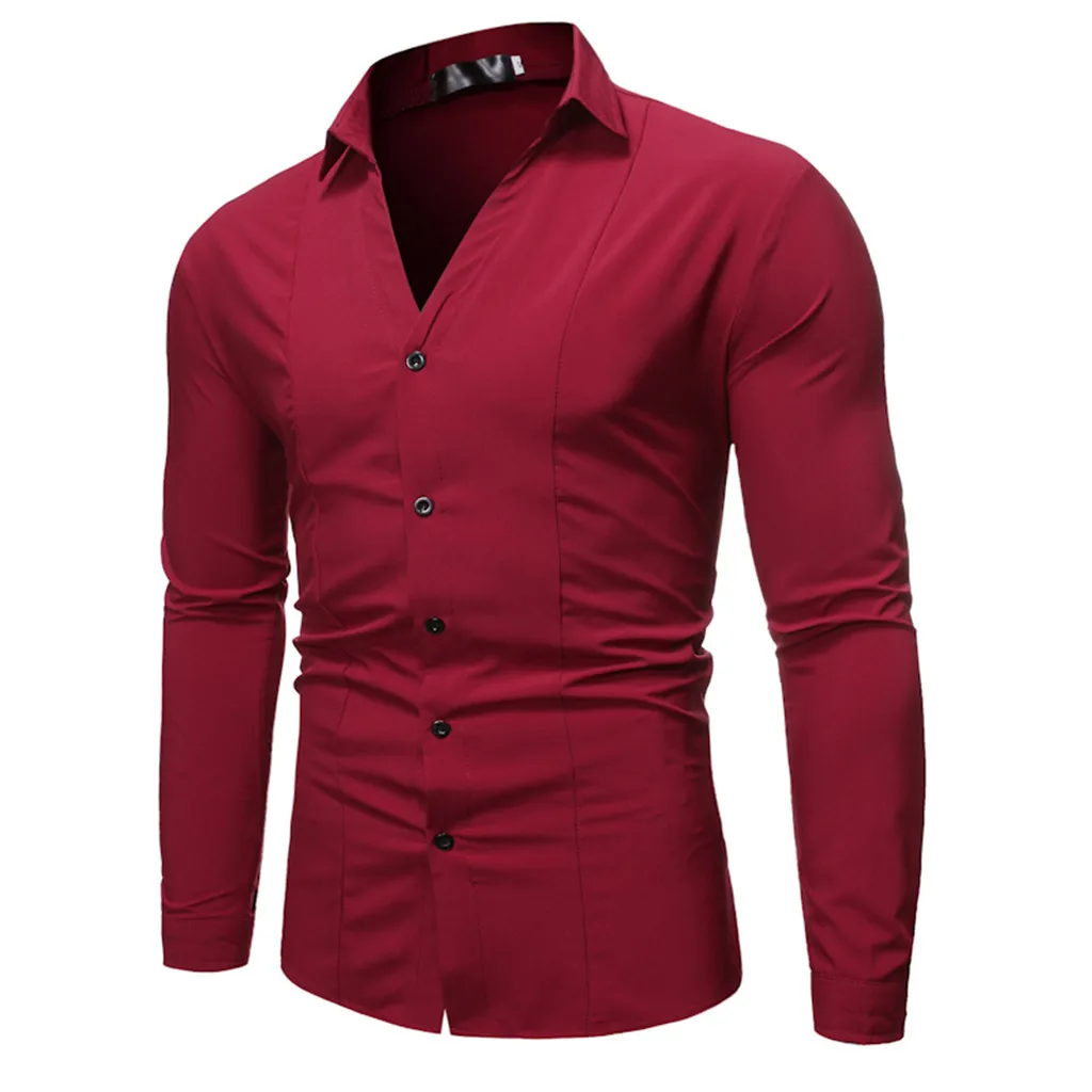 Men's New Style Simple Fashion Pure Long Sleeve Shirt Comfortable Blouse Business Shirts Men Chemise Homme | Мужская одежда