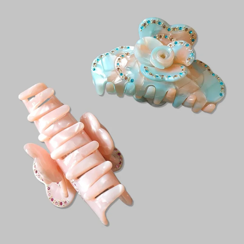 Заколка для волос в стиле ретро нишевая заколка с цветами и бриллиантами зажимом