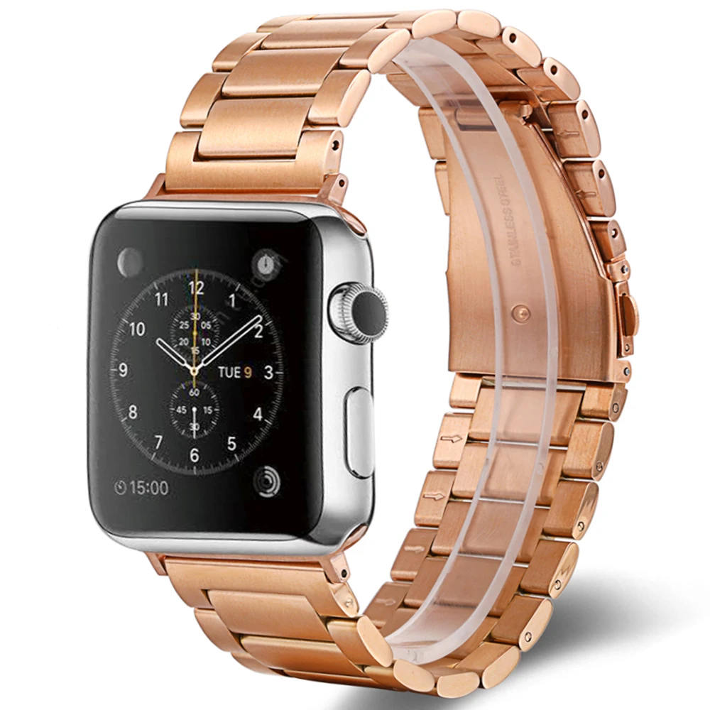 Ремешок из нержавеющей стали для Apple Watch Band 38/42/40/44 мм сменный черный браслет часов