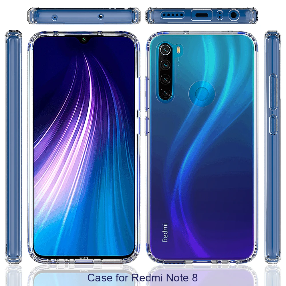 Мягкий Силиконовый ТПУ/ПК чехол для Xiaomi Redmi Note 8 Pro чехлы оболочка ударопрочный