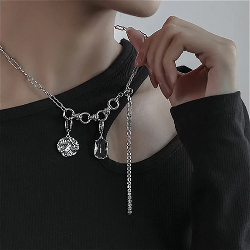 

Fashion Jewelry Pendant Necklace Popular Design Silvery Plating One Layer Metal Chain Necklace For Women Lady Party Gifts
