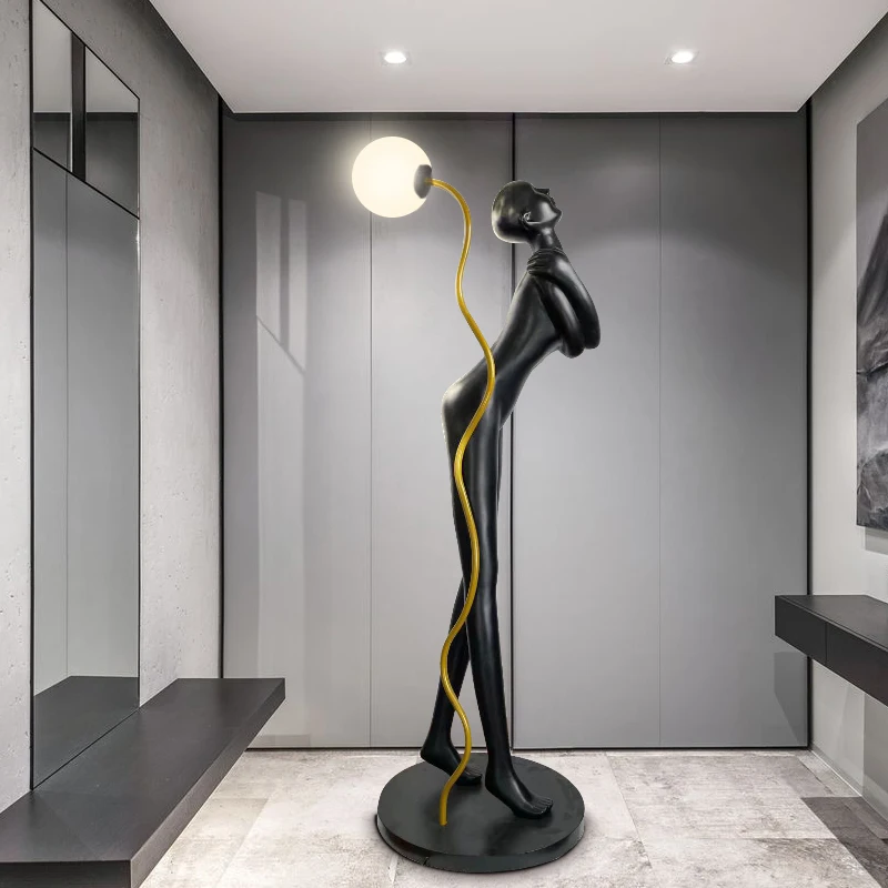 

GY Creative Human-Shaped Art Sculpture Floor Lamp Designer Exhibition Hall Club Large FRP Figure Decoration