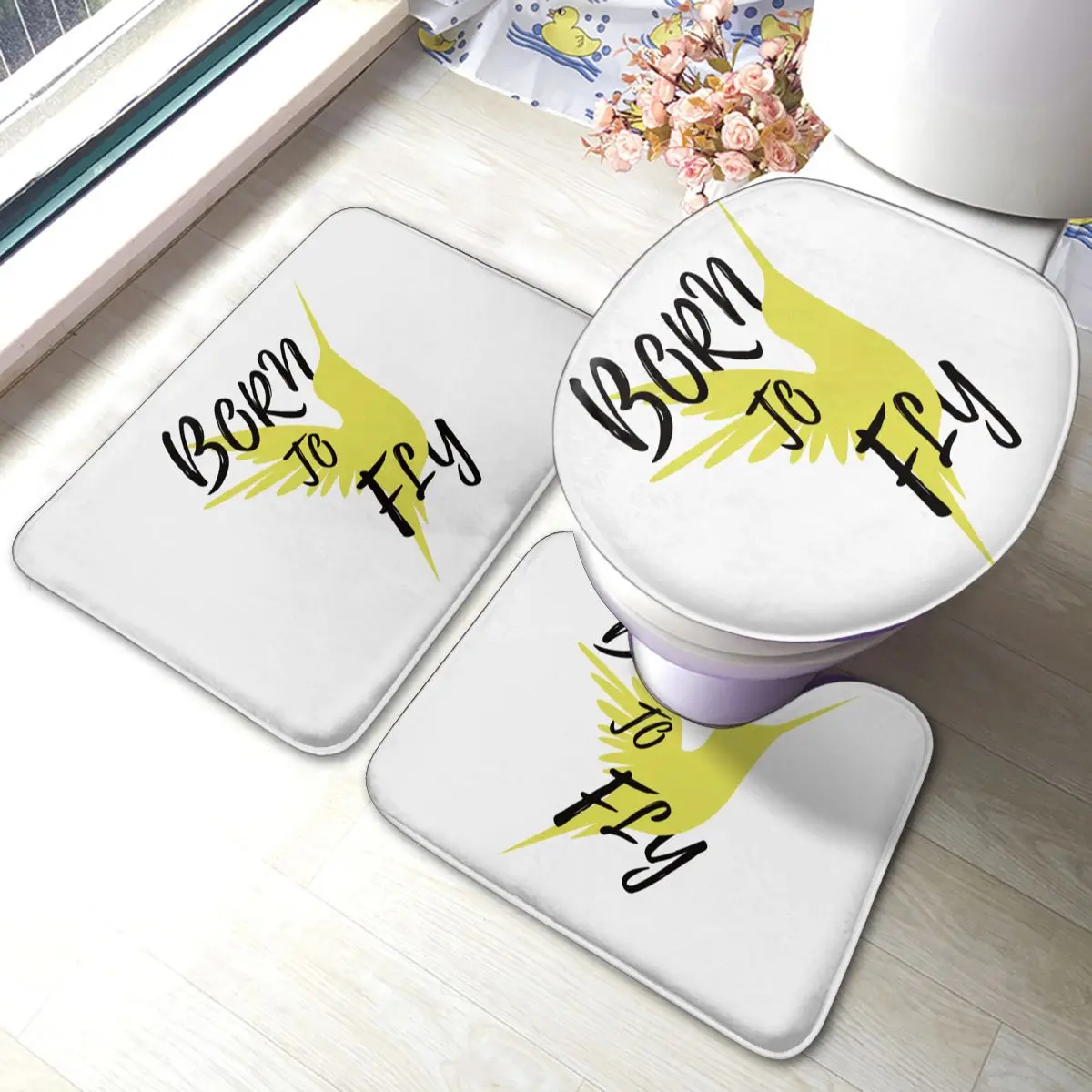 

3 шт., антискользящие коврики для ванной, из полиэстера