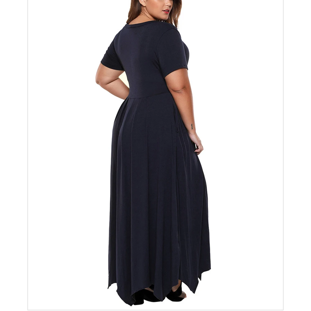 Женское платье макси больших размеров повседневное Плиссированное длинное