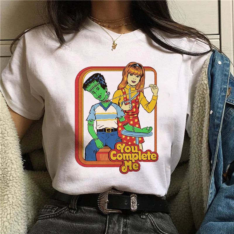 Забавная женская футболка в стиле Харадзюку винтажные Графические футболки с