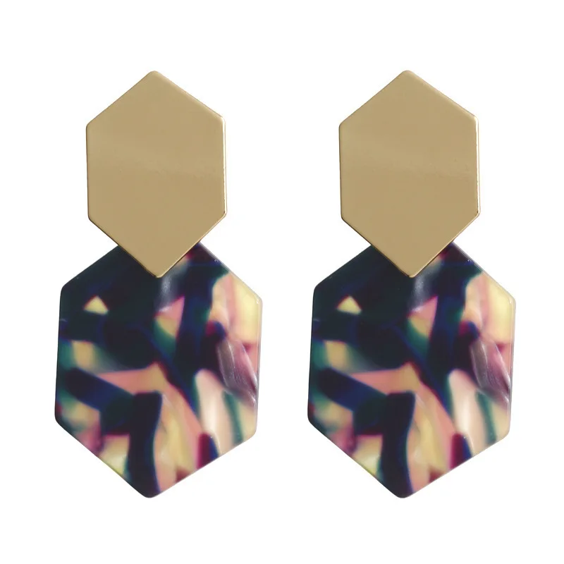 

C-shaped Acrylic Women's Earrings Set Ladies Bohemia Leopard Leaf Fringed Earrings Earrings 2020 New Fashion Jewelry