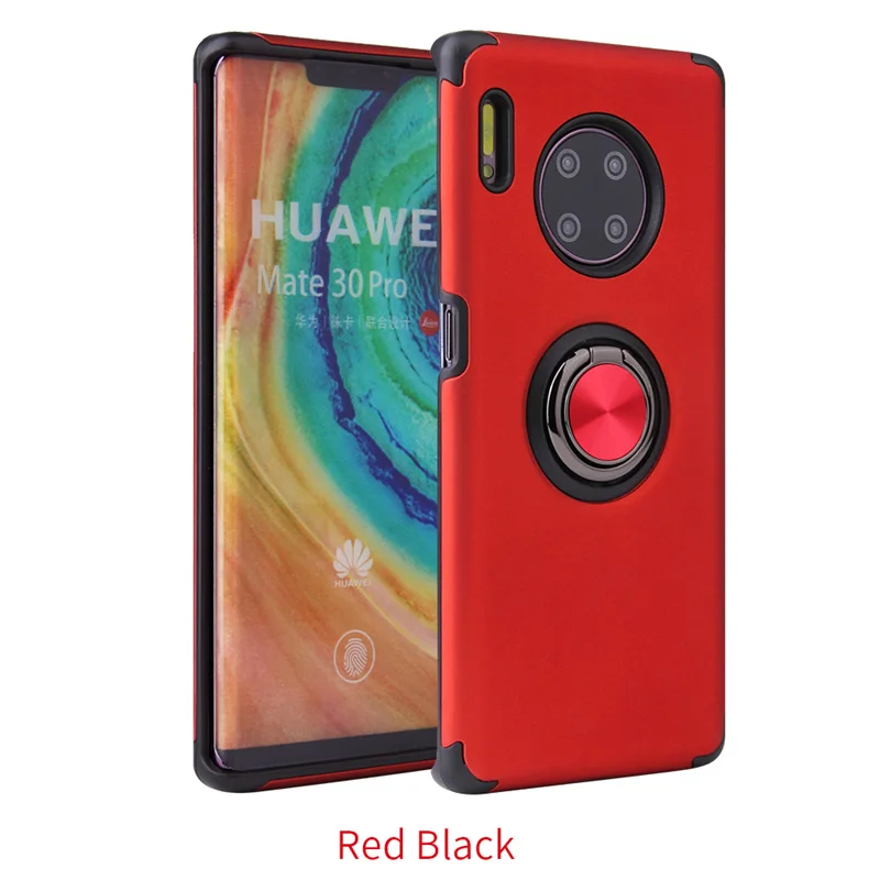 New Arrival Phone Case For Huawei Mate 30 Pro Original Luxury Soft TPU PC Back Full Cover Funda Metal Ring Bracket ShockProof |