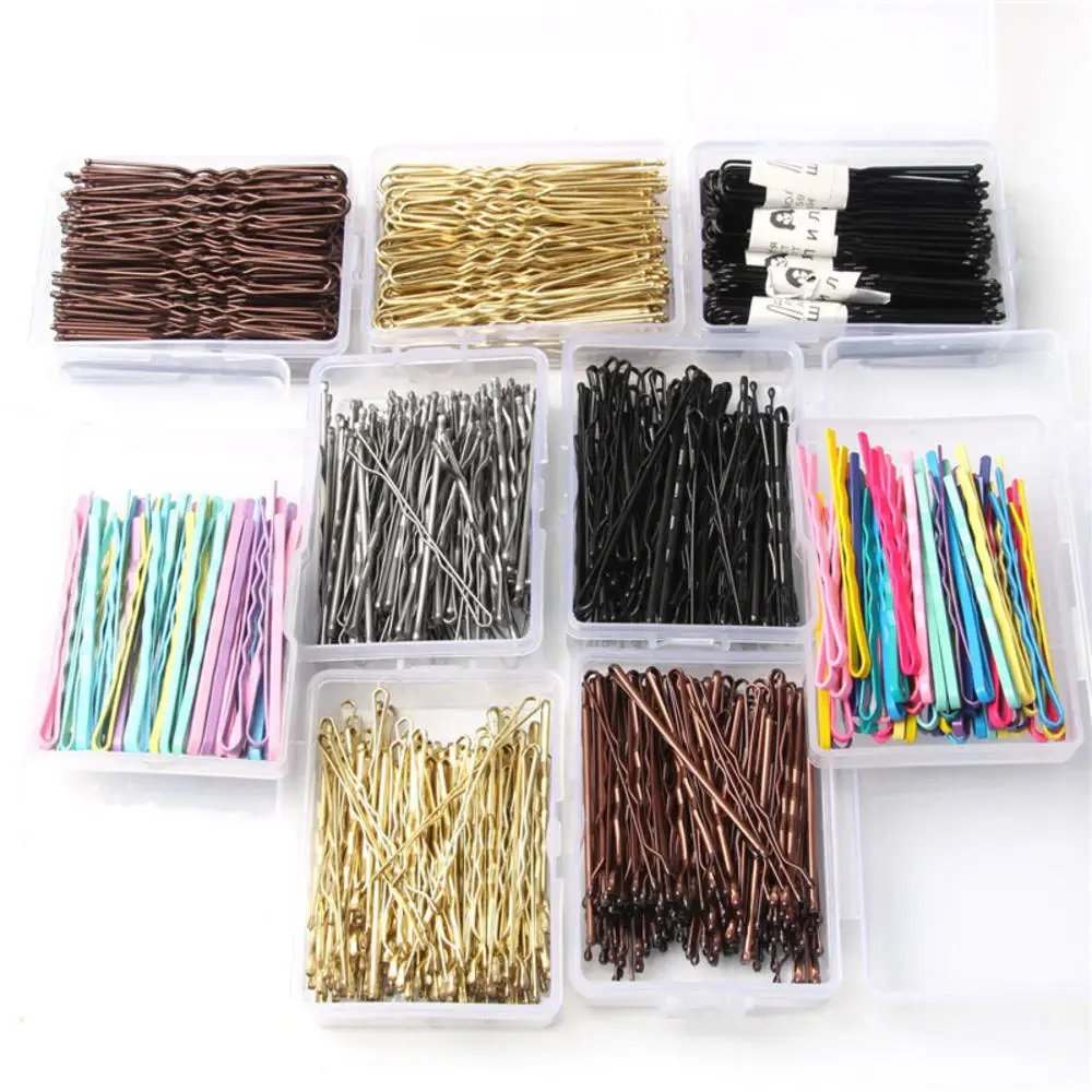 

50/100Pcs Colorful Wedding Alloy Bobby Pins Hair Clips Hairpins Barrette Hairpins Hair Accessories Black Side Wire Word Folder