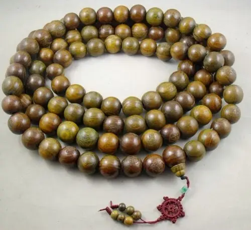 25 мм большой тибетский буддизм 108 зеленый сандаловое дерево молитва шарик Мала