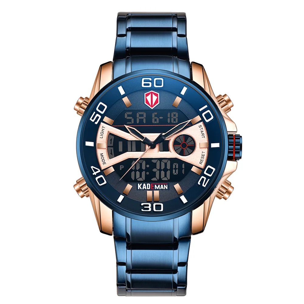 

KADEMAN 6171 Fashion Sport Quartz Mens Watches Brand Luxury Waterproof Stainless Steel Army Military Full Steel Wristwatch
