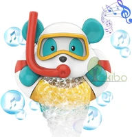 bear bath bubble maker with 12 nursery rhymes songs bath toy for kids 1 2 3 4 5 bubble machine for bathtub infant bath toys