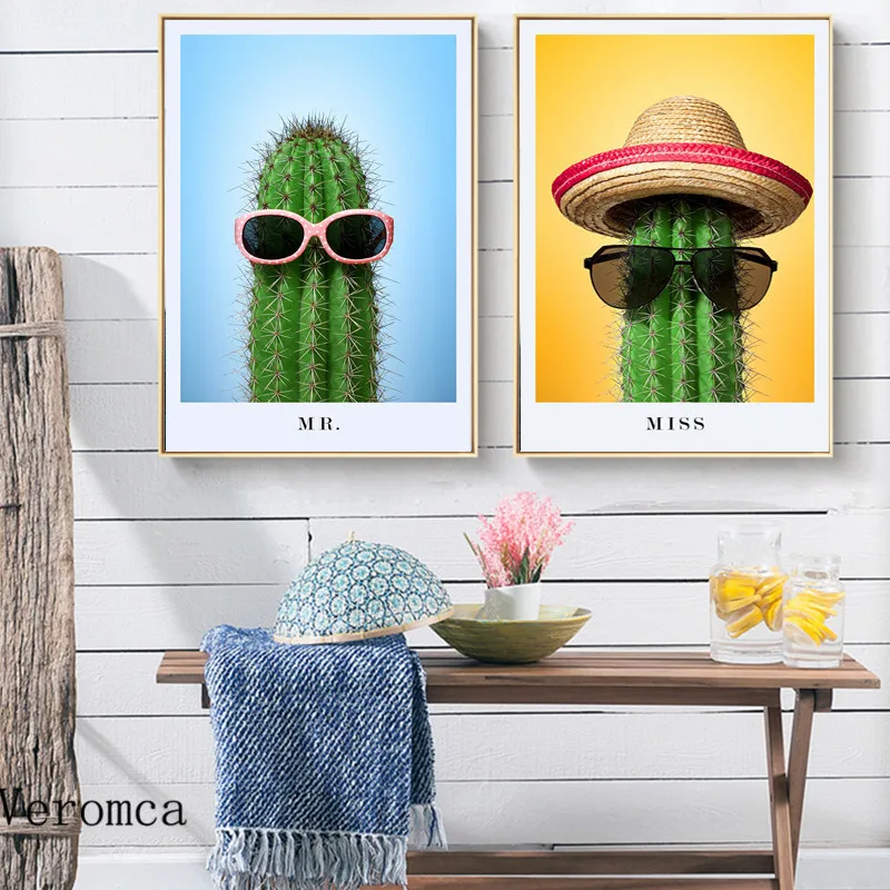 

Watercolor Plants Cactus Poster Prints Minimalist Decoration Art Canvas Painting Wall Picture For Living Room Home Decoration