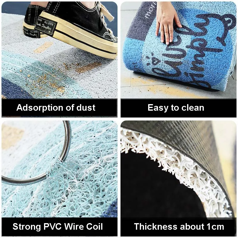 ПВХ проволочный дверной коврик водонепроницаемый пыленепроницаемый для входной