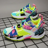 new hot fashion rainbow basketball shoes 2021 men breathable high top basketball shoes outdoor street sneakers unisex shoes
