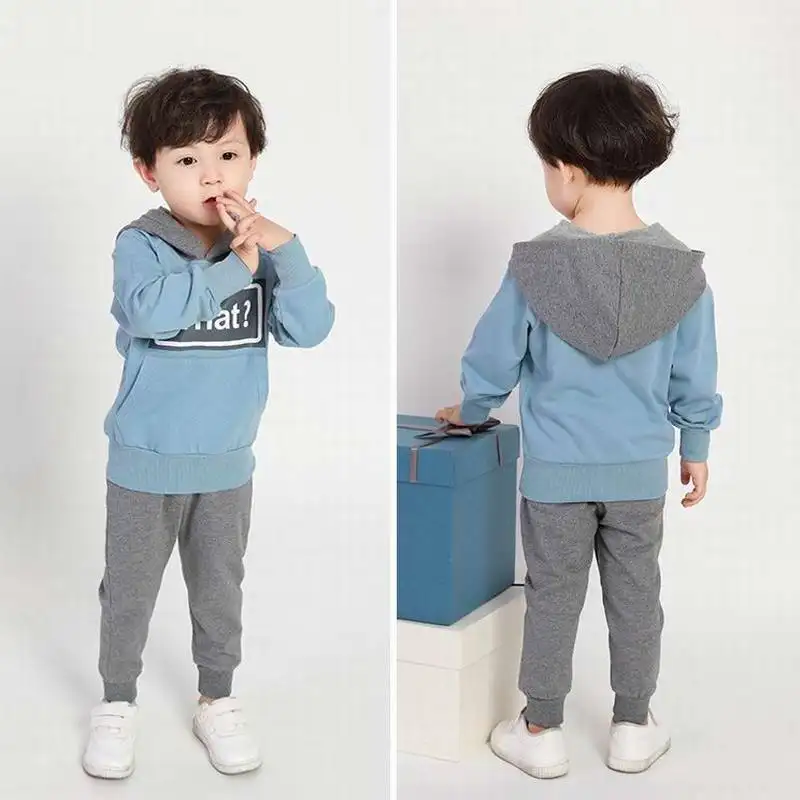 2021 Spring and Autumn Boys Children Suits cotton Long Sleeve hoodie +Sports Pants 2pcs Set Boy Clothes E3609 | Детская одежда и