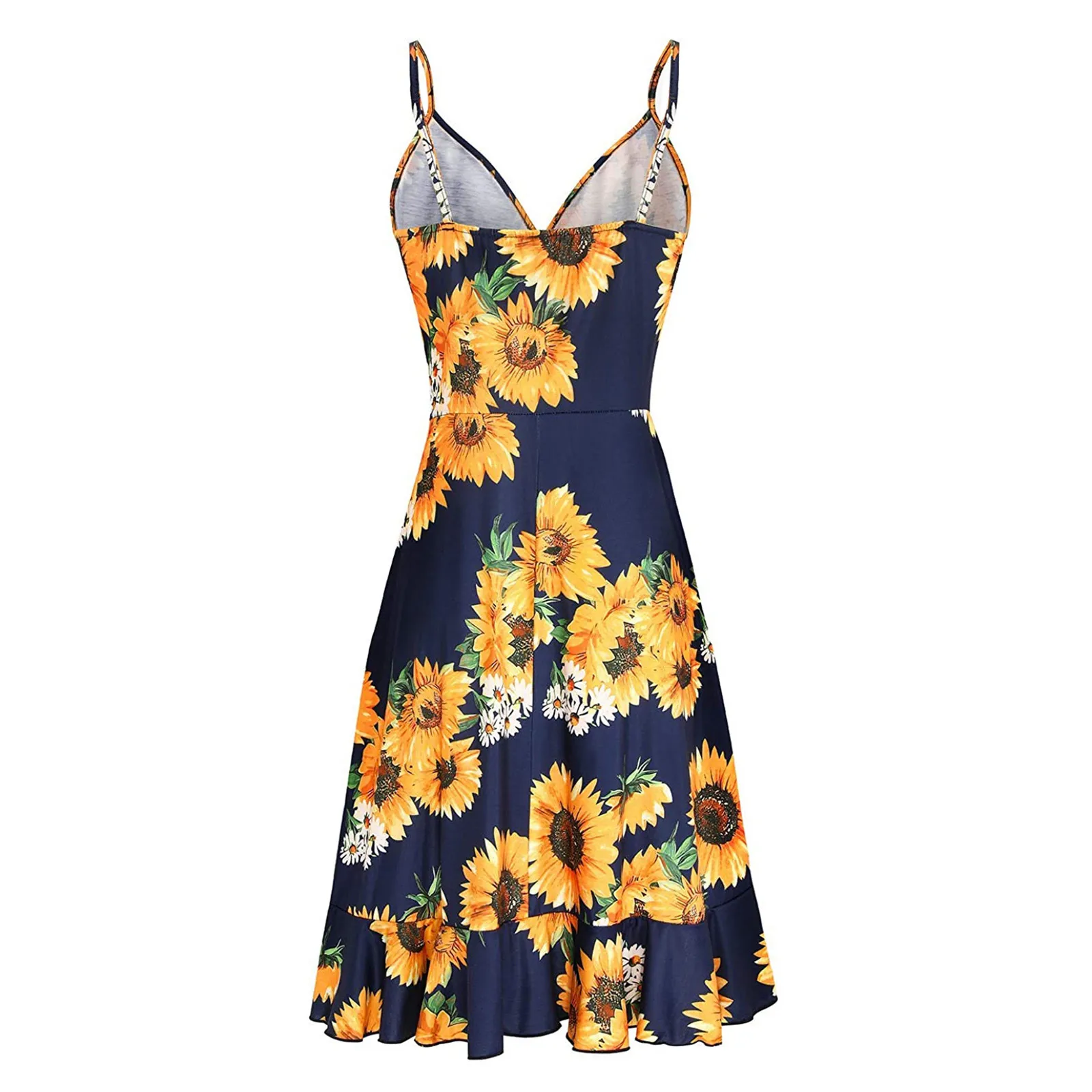 

Women's Sling Floral Ruffle Dresses arrival Summer Boho V-Neck Sleeveless Party Beach Floarl Print Maxi Dress Casual Sundress