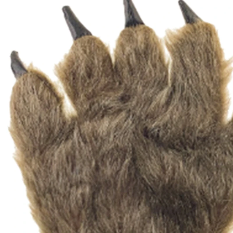 2 шт. перчатки с когтями волка пушистый коготь костюм на Хэллоуин вервольф лапы