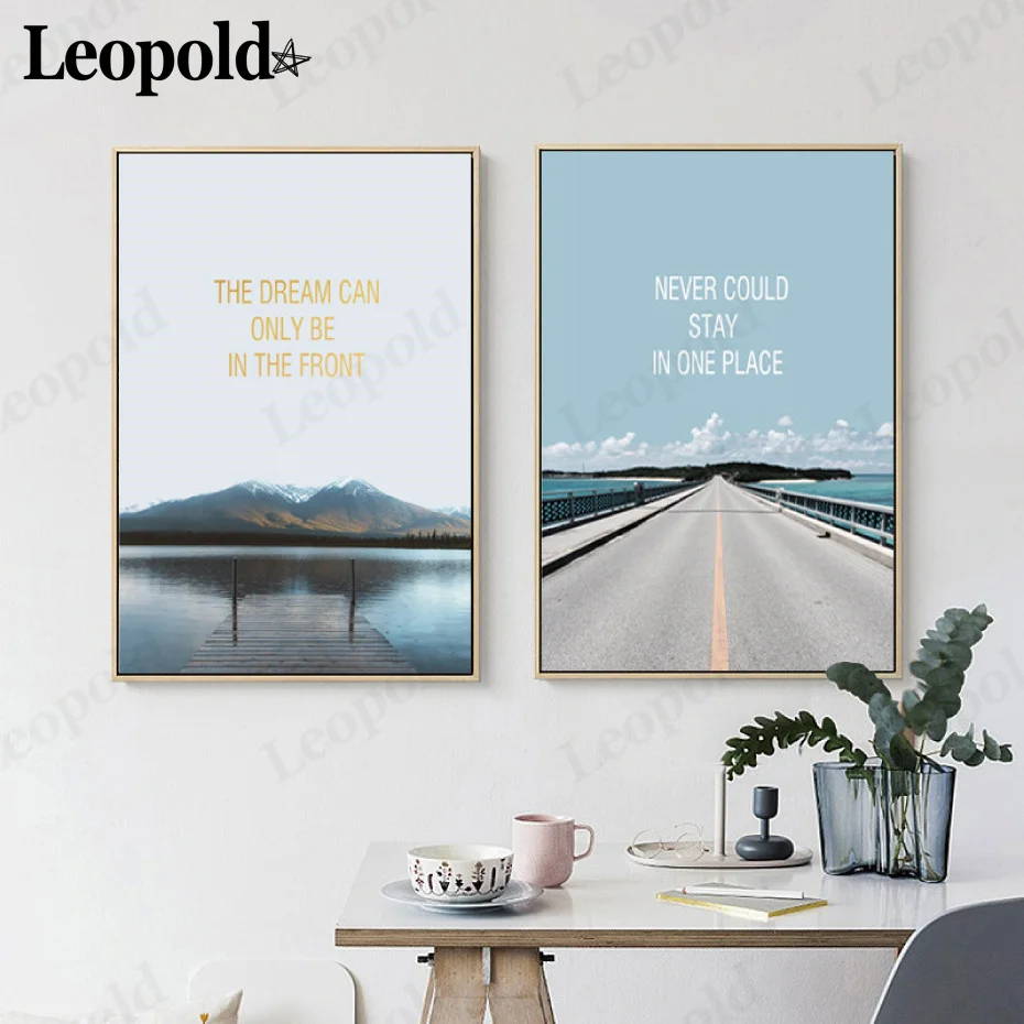

Nordic Seaside Scenery Canvas Poster Sea Blue Sky White Clouds Painting Wall Art Modern Room Home Decoration Accessories
