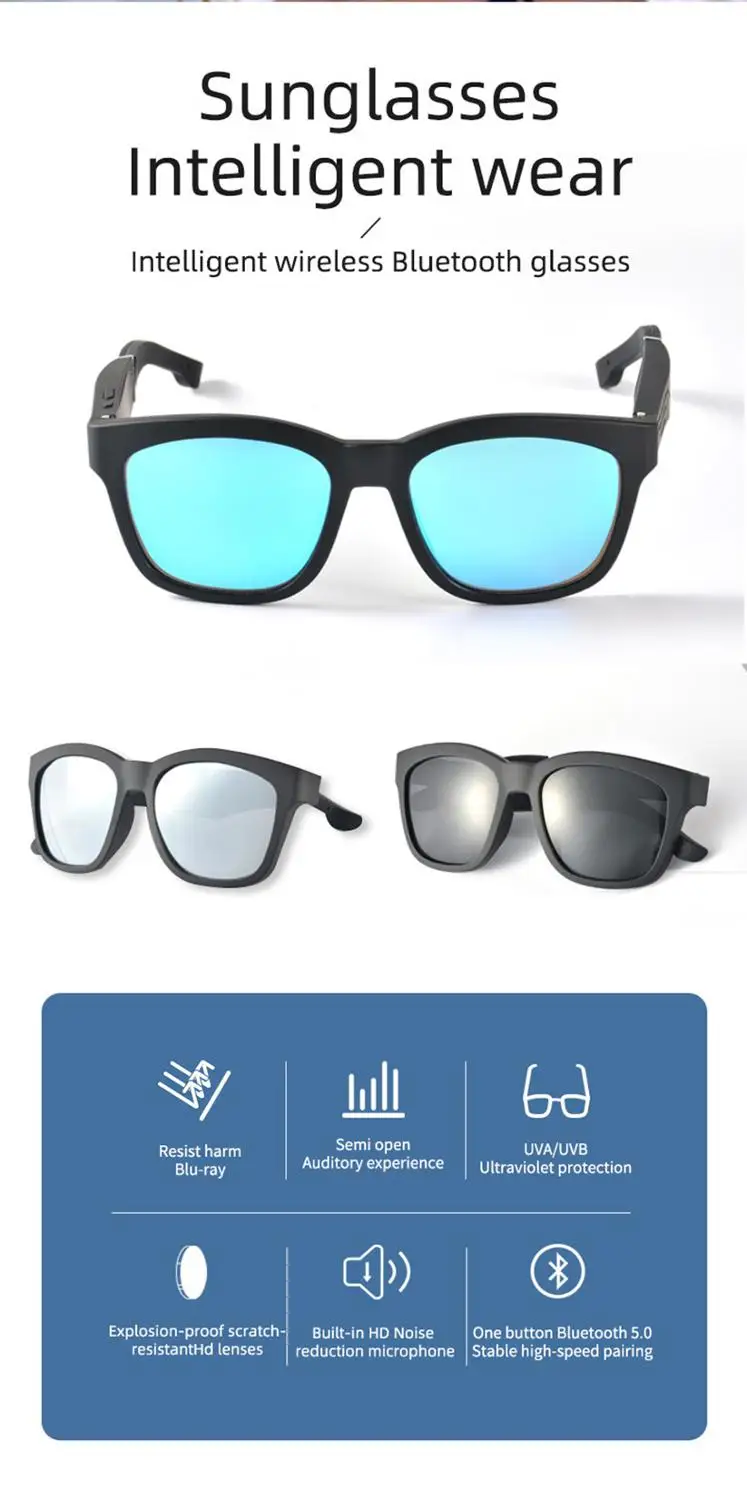 구매 T2 스마트 블루투스 음악 안경 블루투스 헤드셋 5.0 선글라스 무선 전화 휴대 전화