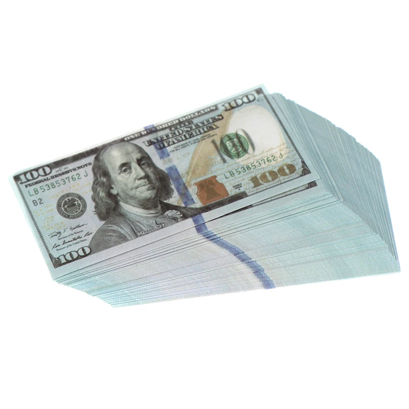 100pieces/set Creative Mini 100 Dollars Miniature Banknotes Children Toys Gifts 1:12 Dollhouse Doll house Accessories - купить по