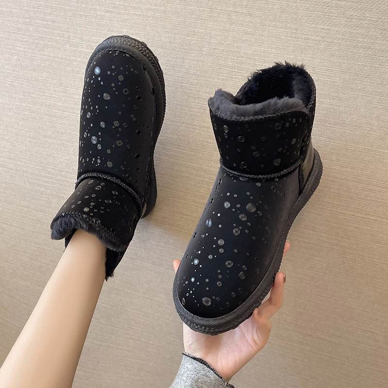 

2021 Winter New Korean Sequined Fashion Short Boots Female Students Plus Velvet Thick Warm Snow Boots Female Cotton Boots